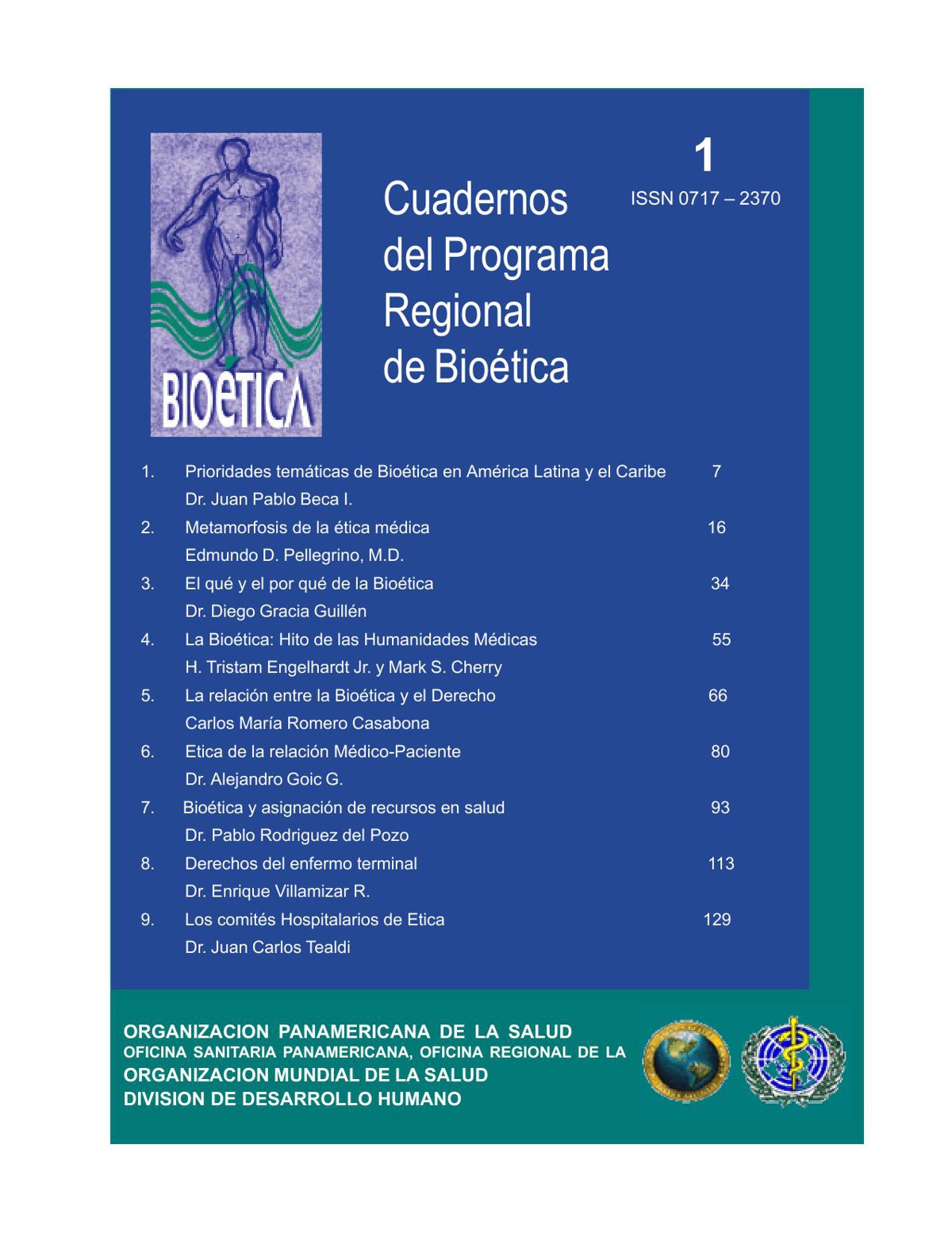 Cuadernos del Programa Regional de Bioética No.1